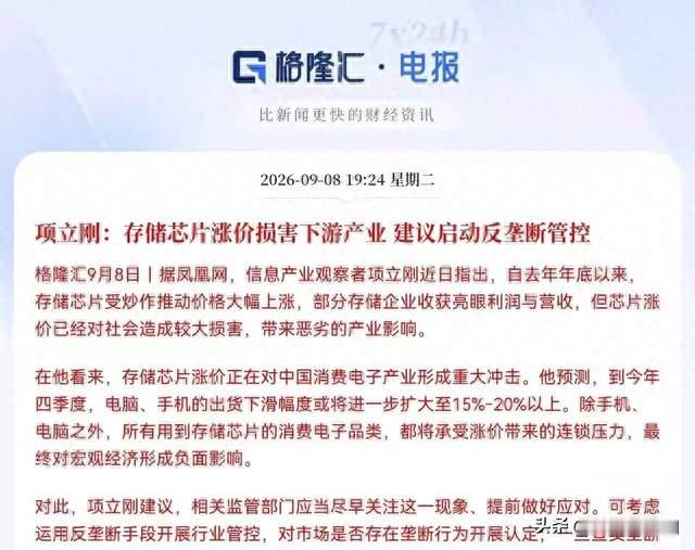 存储芯片涨价，真要查垄断？