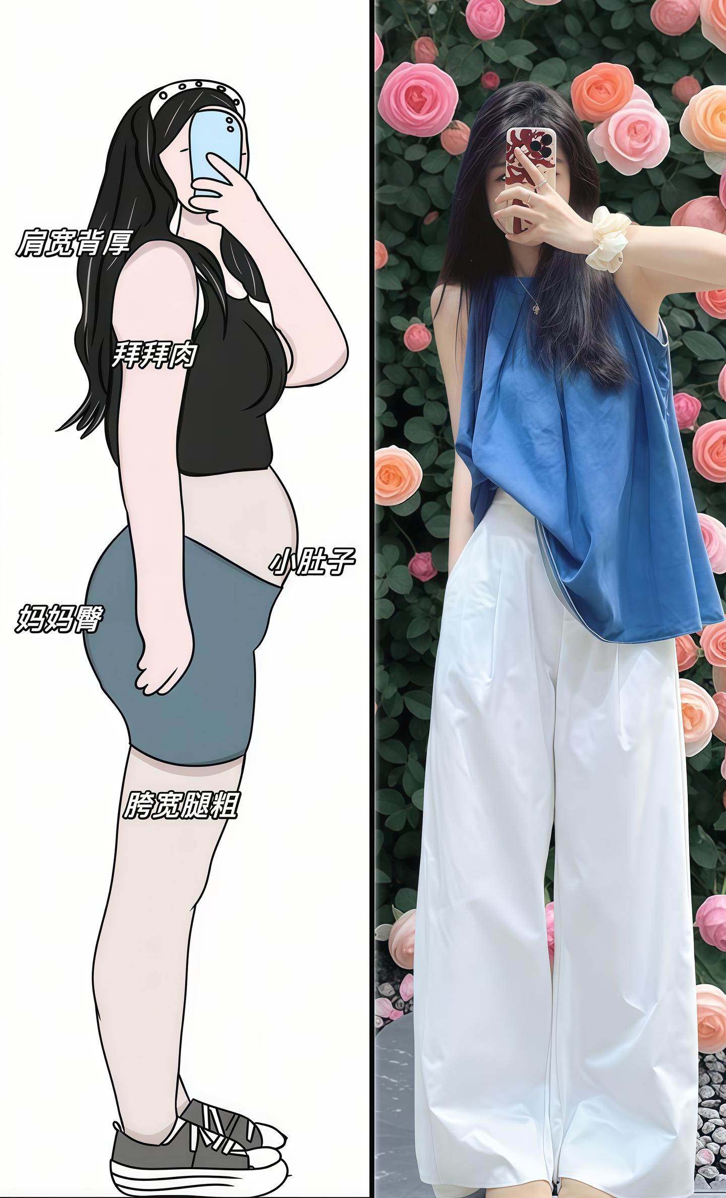 韩系茶系多巴胺穿搭来袭～无袖牛仔背心+白色阔腿裤套装，盐系松弛感拉满?...