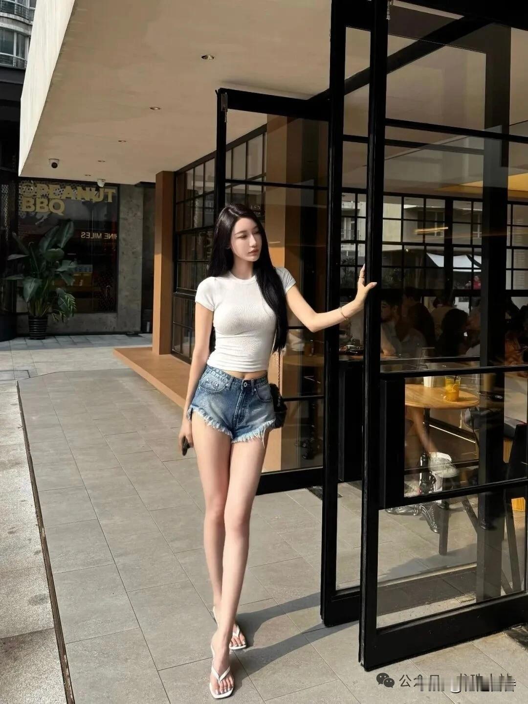 夏日穿搭指南：清爽白T恤+牛仔短裤，轻松自在！