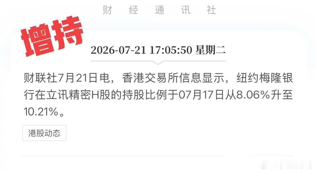 外资巨头逆势增持！纽约梅隆银行狂买立讯精密，底牌彻底亮明！A股科技股的恐慌杀跌，
