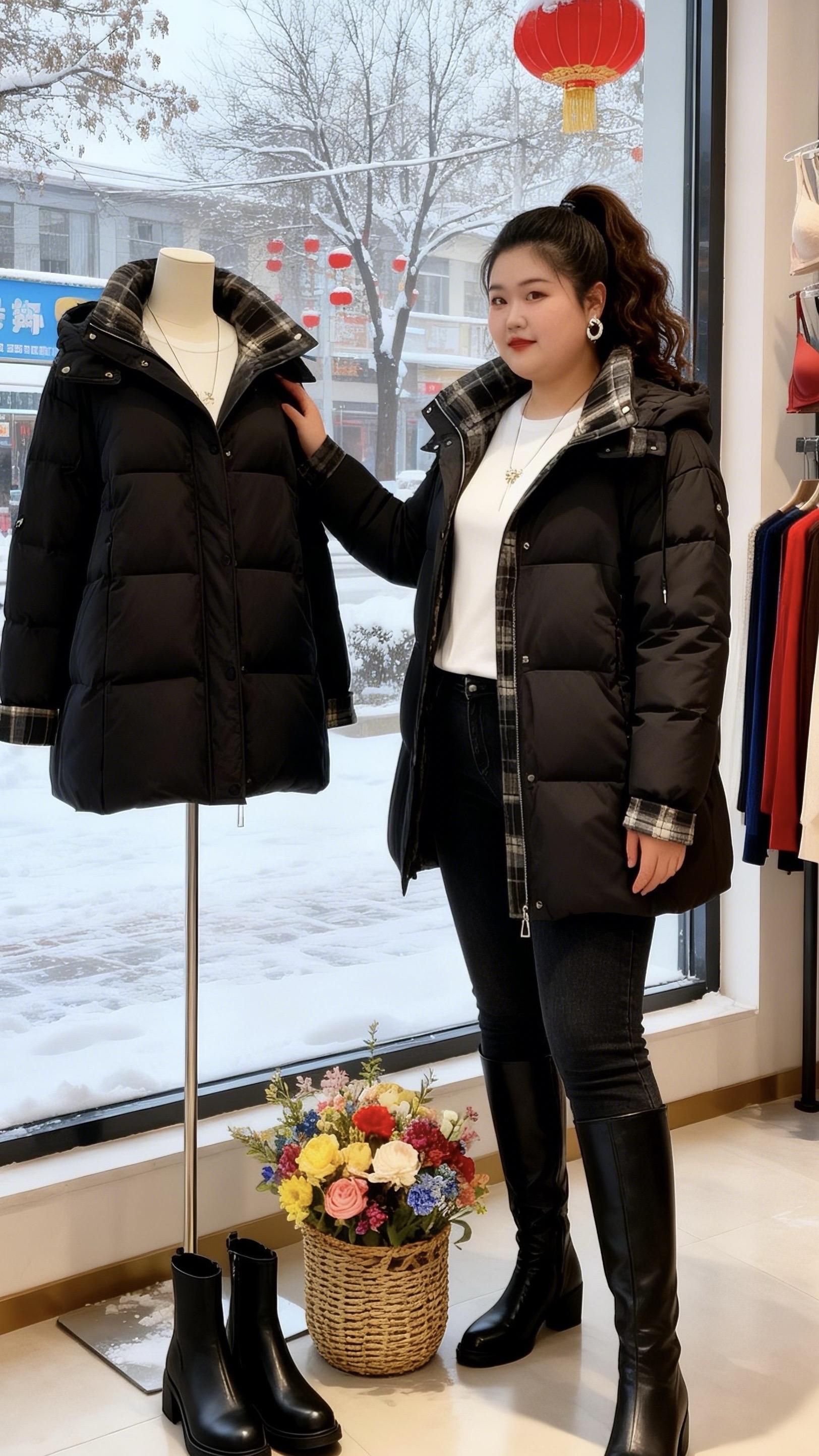 秋冬穿搭 外套穿搭 大码女装遮肉显瘦保暖又好看