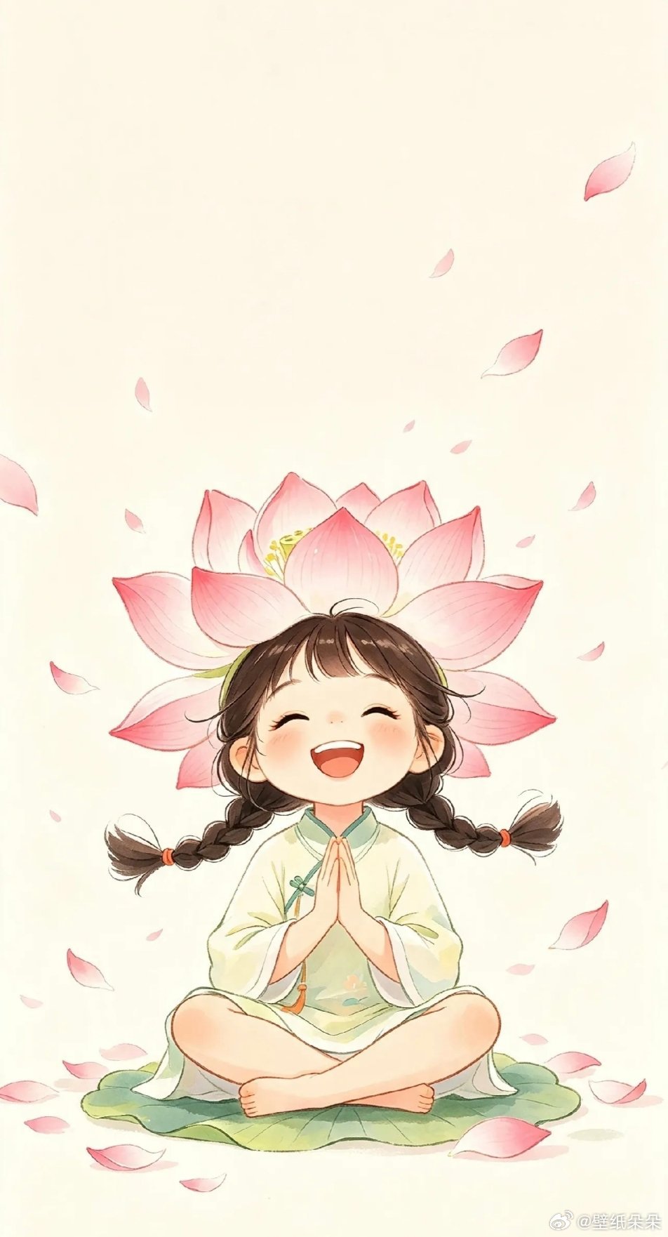 爱财爱己·元气满满·快乐治愈少女卡通壁纸 