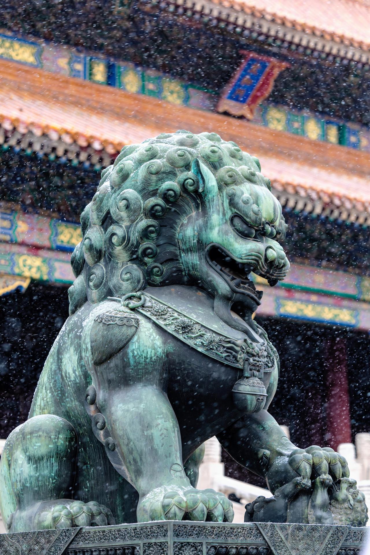 琼芳覆金脊，
红墙映素雪。
故宫的初雪，
是岁月温柔的留白。
雪落紫禁城，
檐角