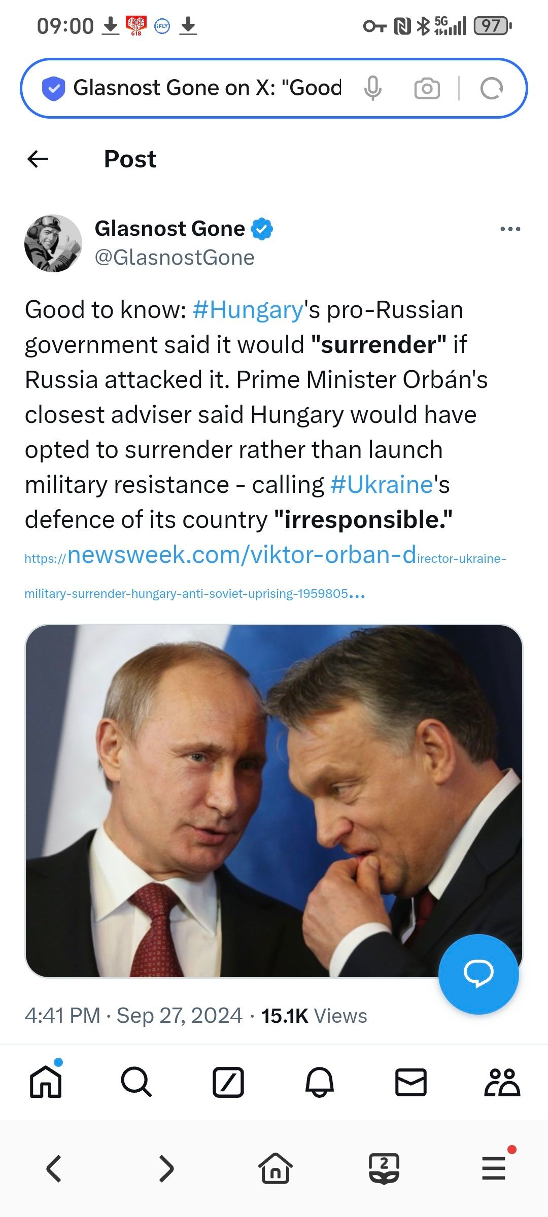 匈牙利亲俄政府称，如果俄罗斯进攻匈牙利，匈牙利将 