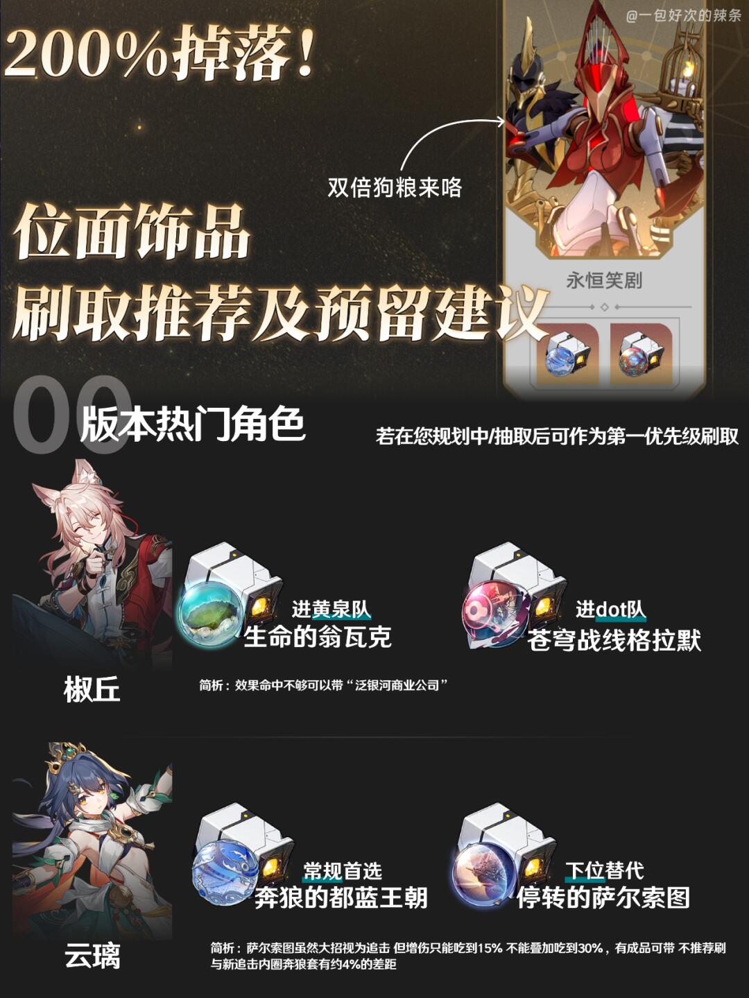 明天开双倍 想好给哪位角色刷内圈了吗