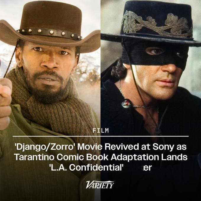 索尼影业正式重启《姜戈与佐罗》（Django/Zorro）电影项目。这部改编自昆