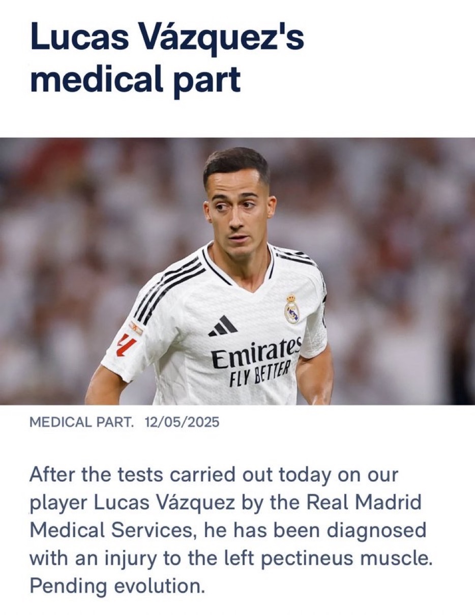 突发！巴斯克斯受伤了。halamadrid ​​​