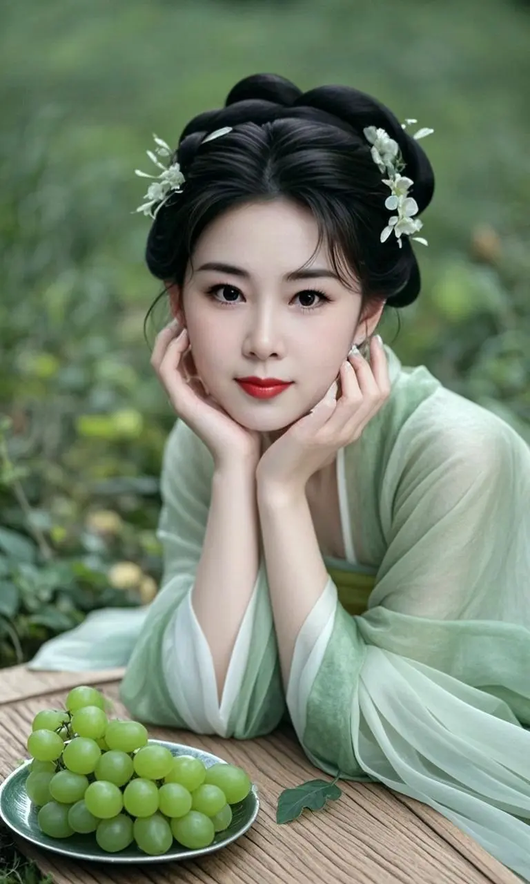 AI绿裳古风照 ai创作