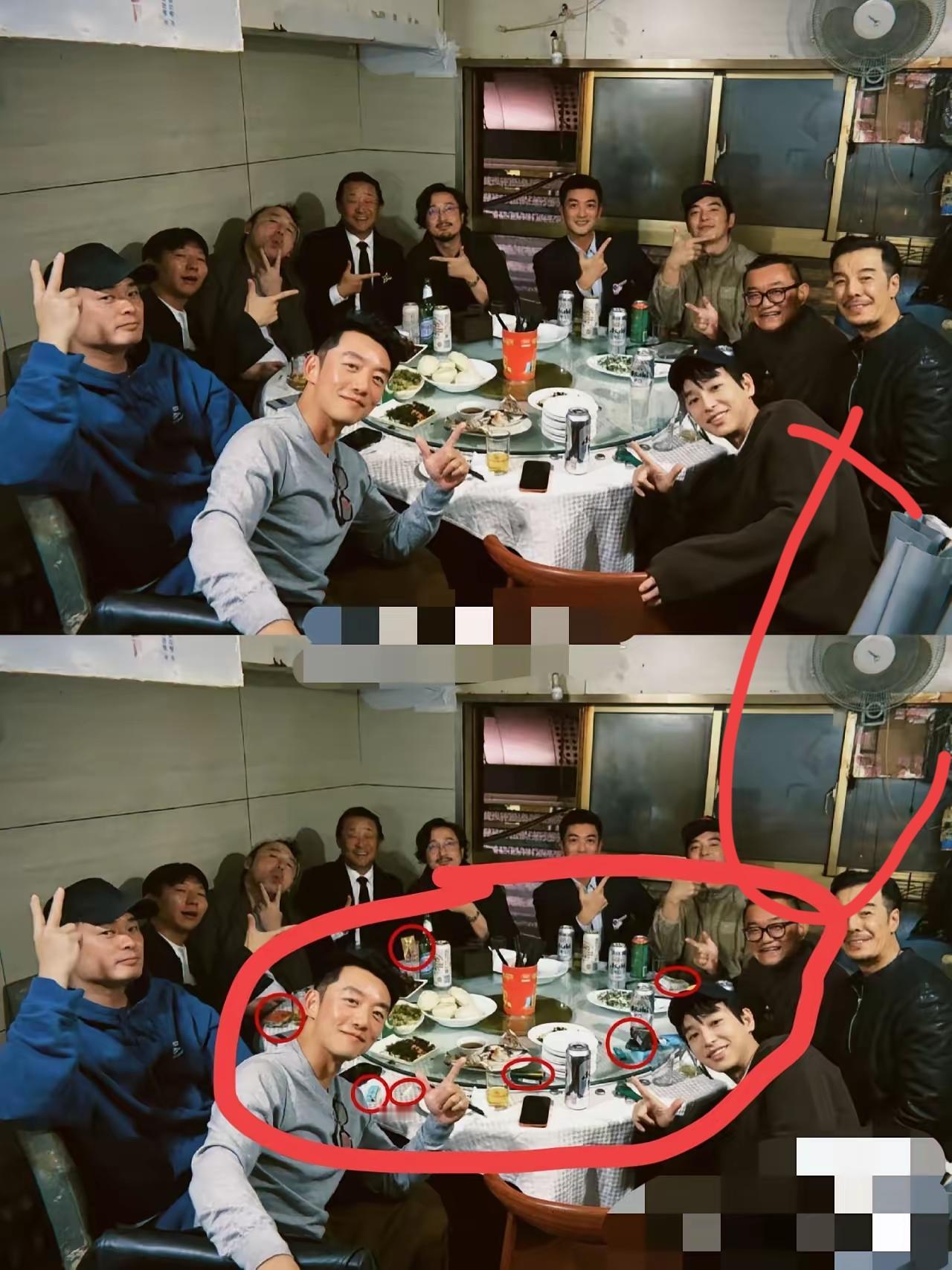 郑恺上戏聚餐，

抽烟喝酒我不奇怪，

晒照p图也不奇怪，最让人惊讶的是一堆大明