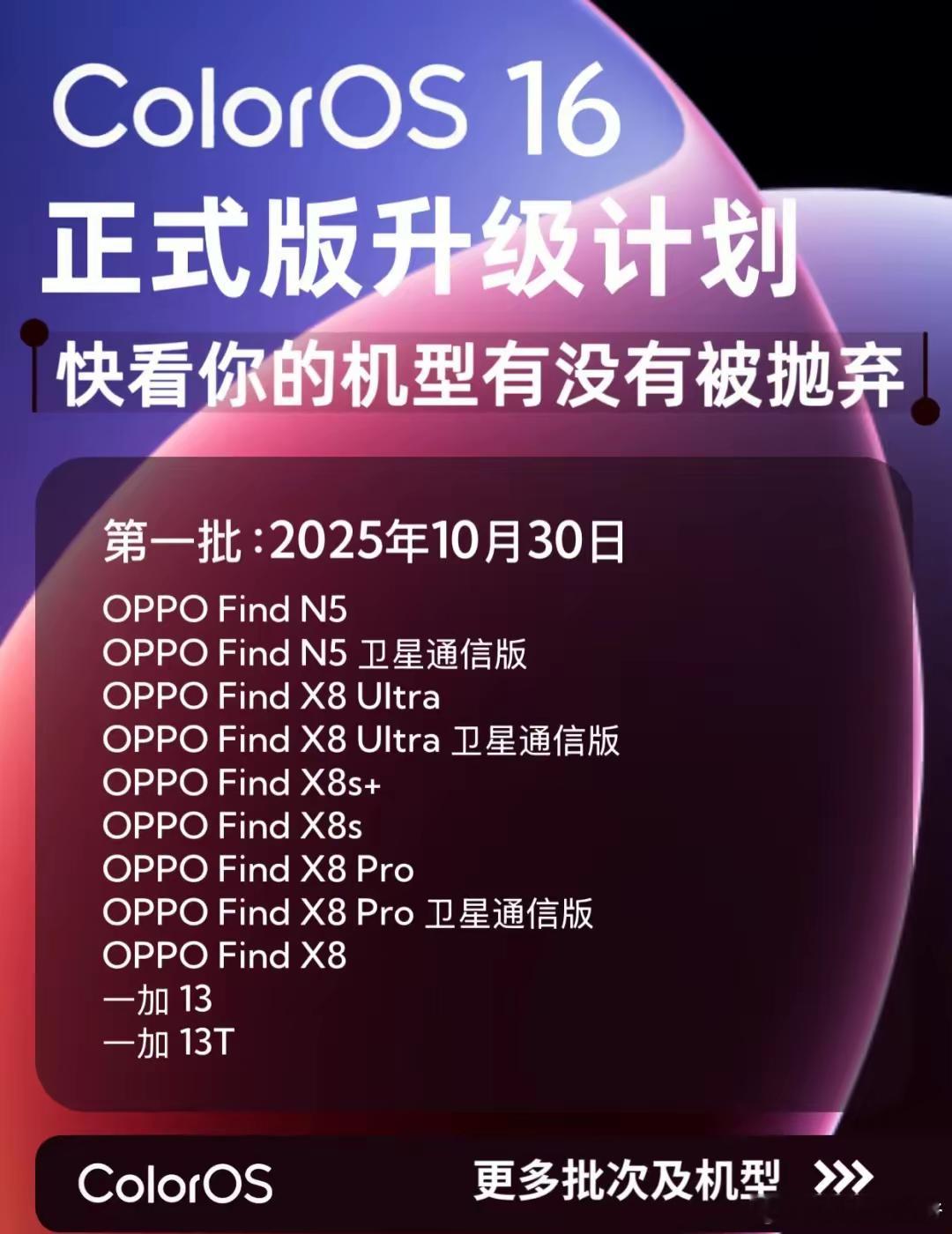 ColorOS16升级计划，看看你的设备还能不能更新！ ​​​