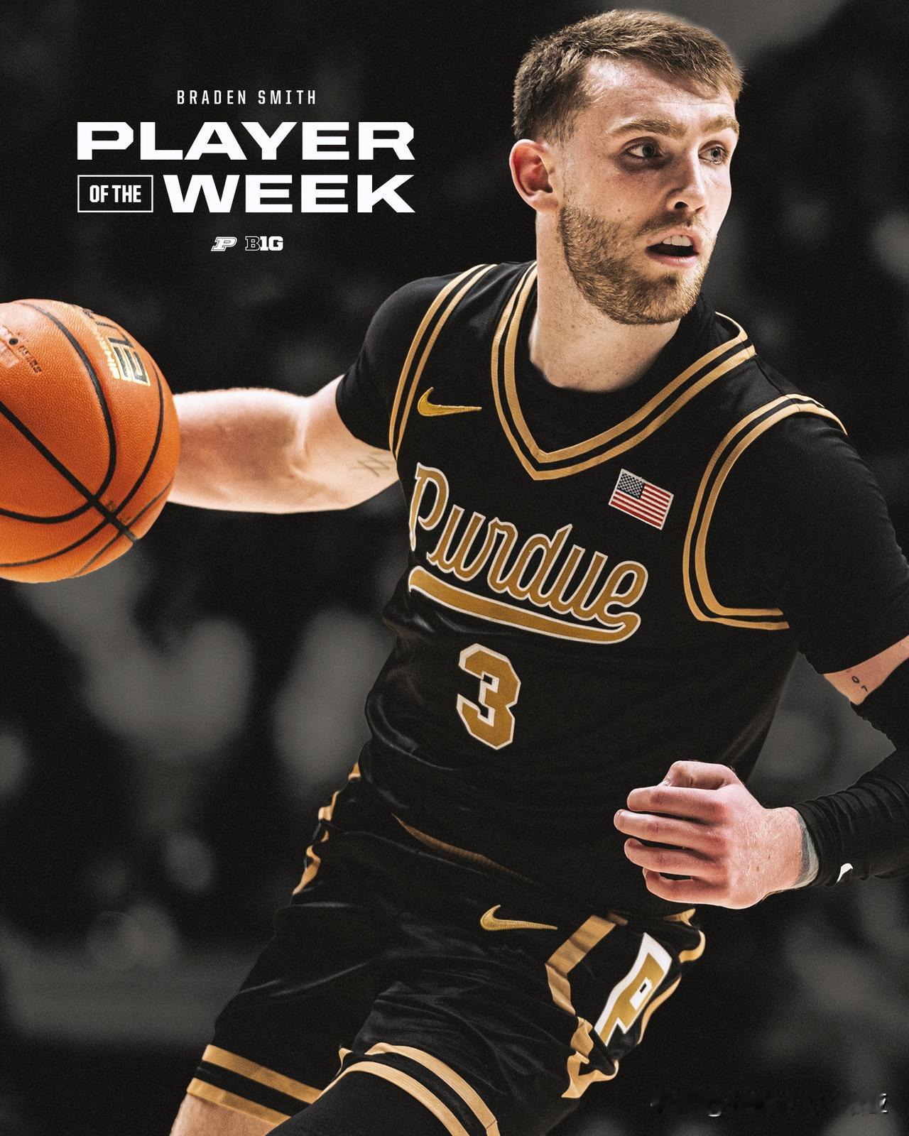 普度控卫Braden Smith荣获Big Ten联盟上周最佳球员，伊利诺伊前锋