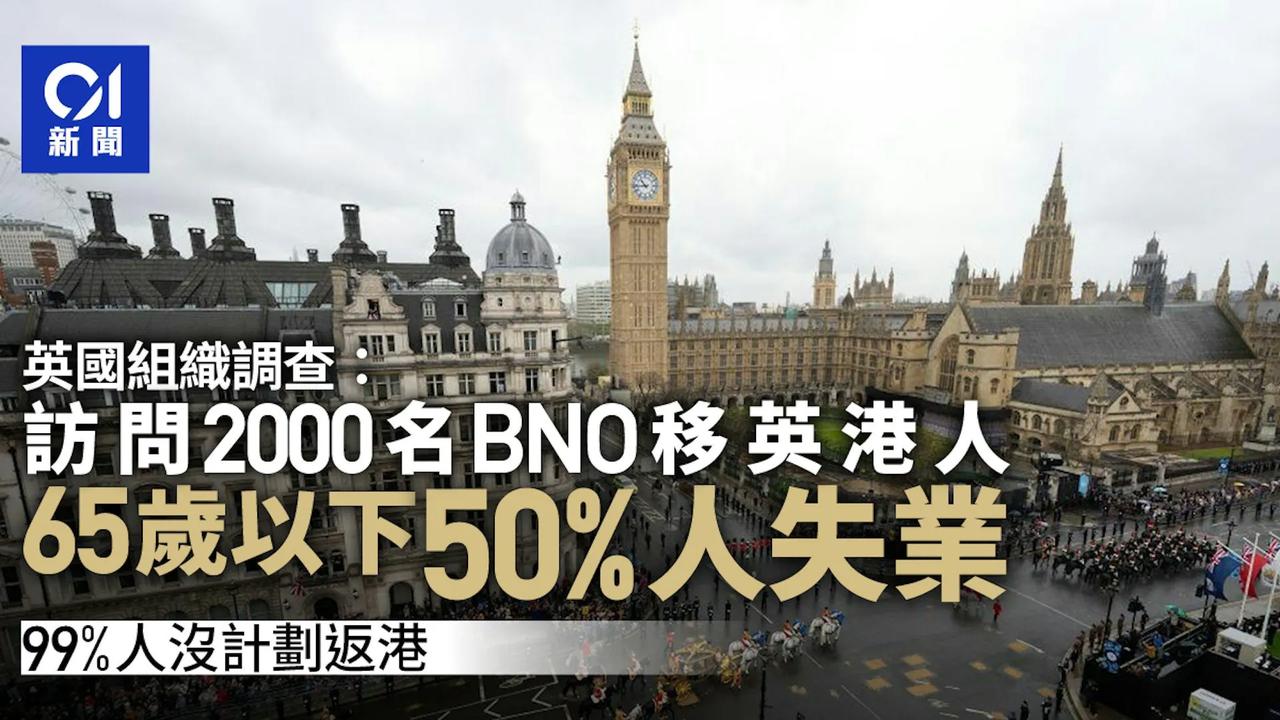 有英国机构访问2000多名经BNO Visa到英国生活的港人，当中36% 受访者