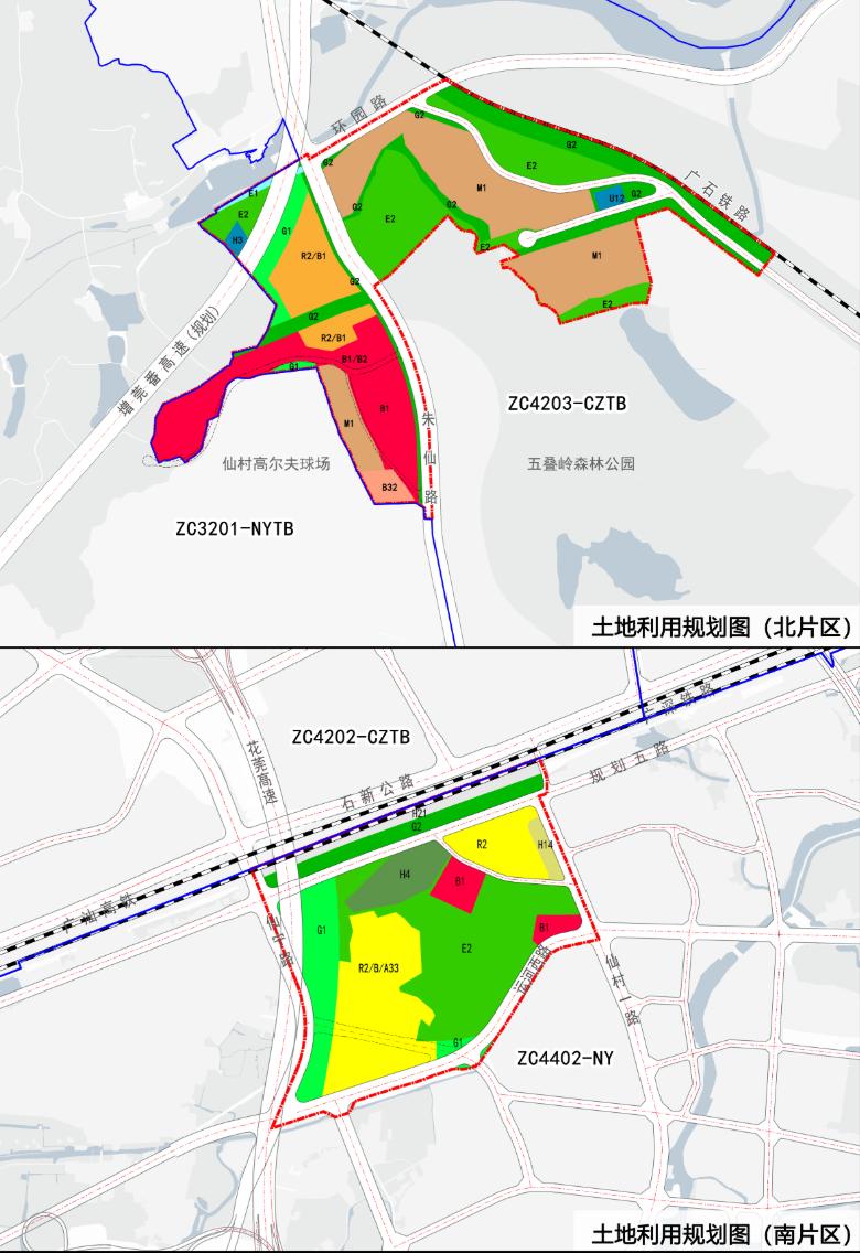 增城区仙村镇碧潭村、下境村控制性详细规划：
用地位置：
规划范围位于广州市增城区