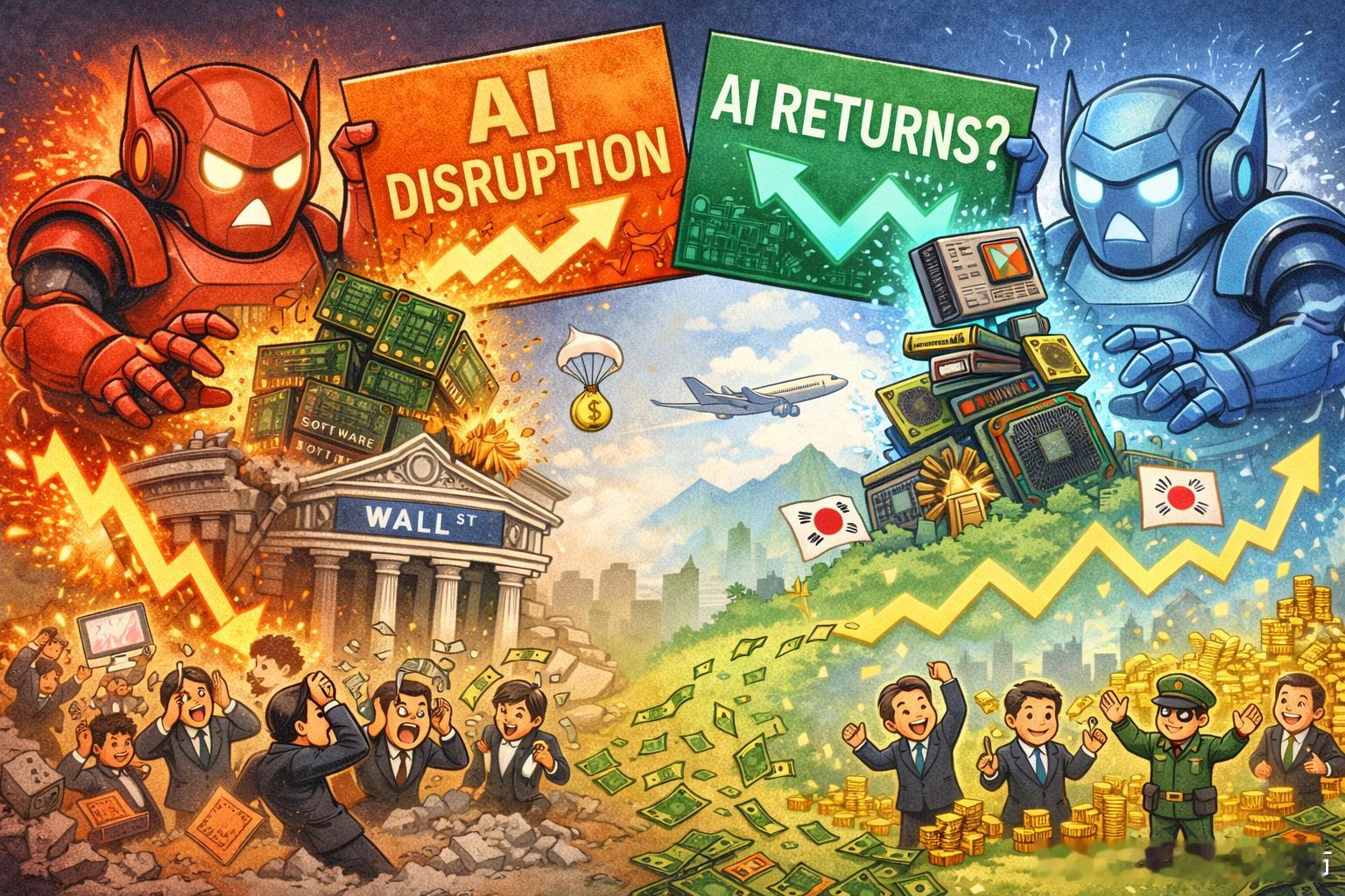 影响万亿资本的AI叙事拉锯战：软件被砍到半价，资金却在悄悄“离开美国”全球市场正