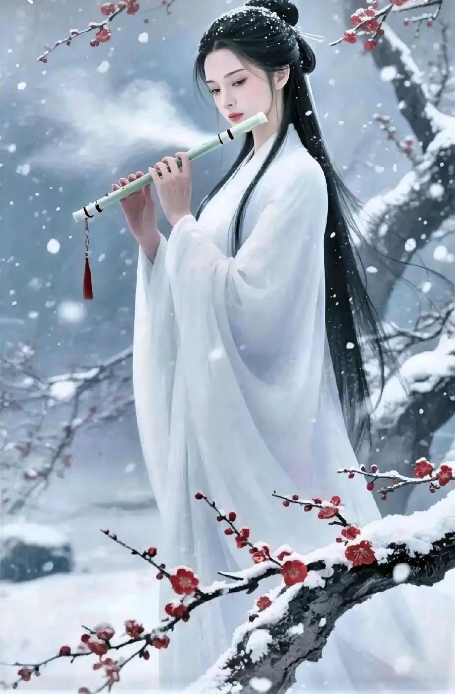 上联：春雨偷情，连累群山戴绿帽；
下联：冬雪无意，飘洒原野披银装。