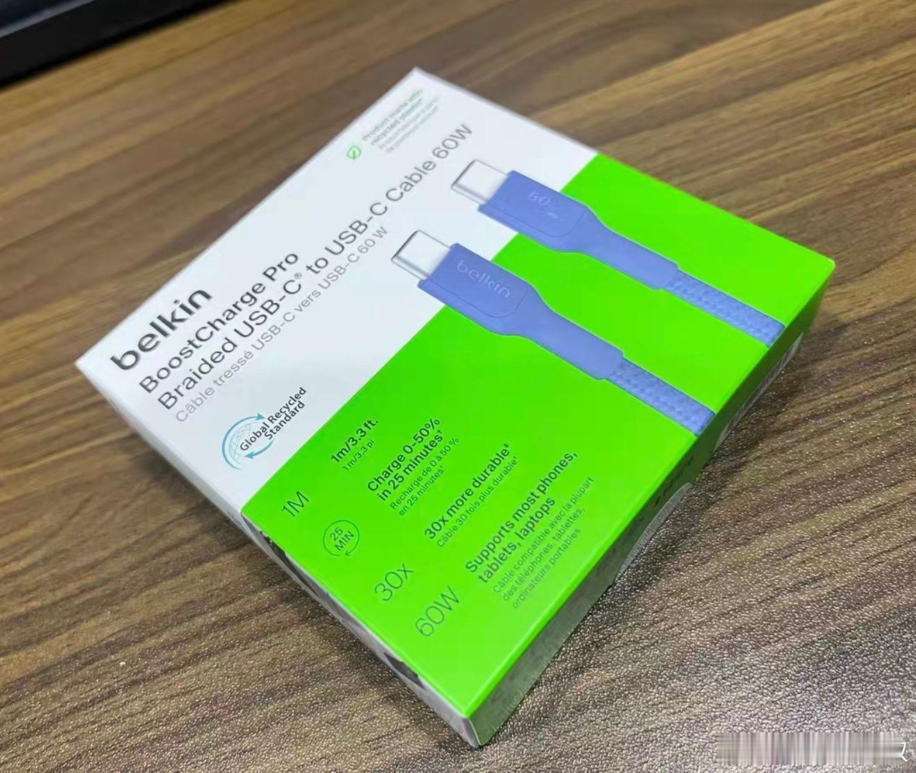 【周末愉快】整了几条贝尔金的数据线，送一条给你们试试，感觉用料比官网的更耐造（评