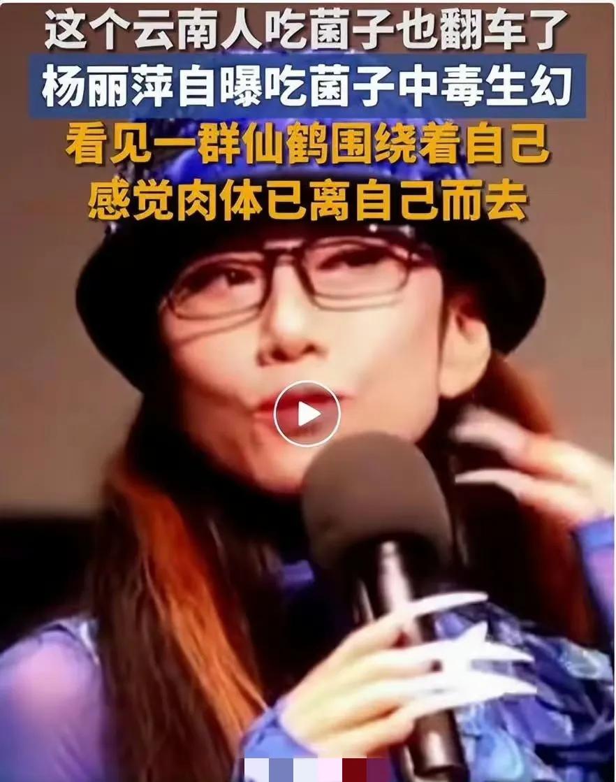 杨丽萍自曝自己吃菌子中毒了，产生幻觉看到了仙鹤，一群仙鹤围绕着自己，那个画面特别