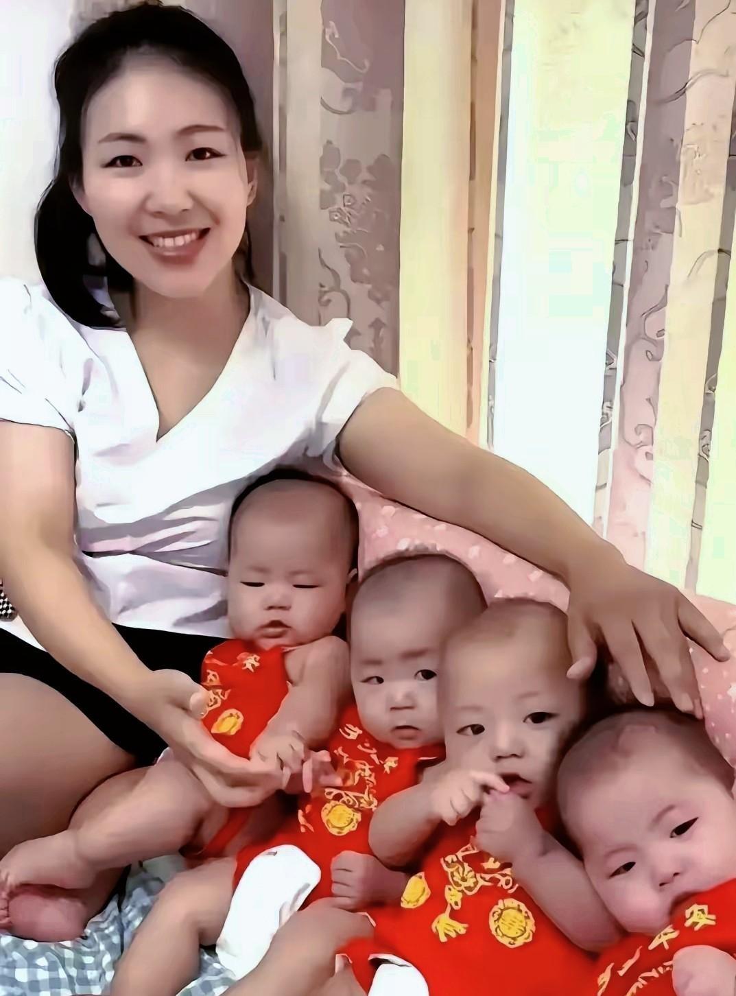 上海一女子产检，竟怀了四胞胎，全家都乐翻了。分娩时，她老公在产房外一直念叨“三女