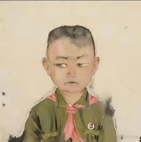 这是谁的画我不知道，但是这种画像的描述让我感到一种“怪”，刻意剥离孩童本有的天真