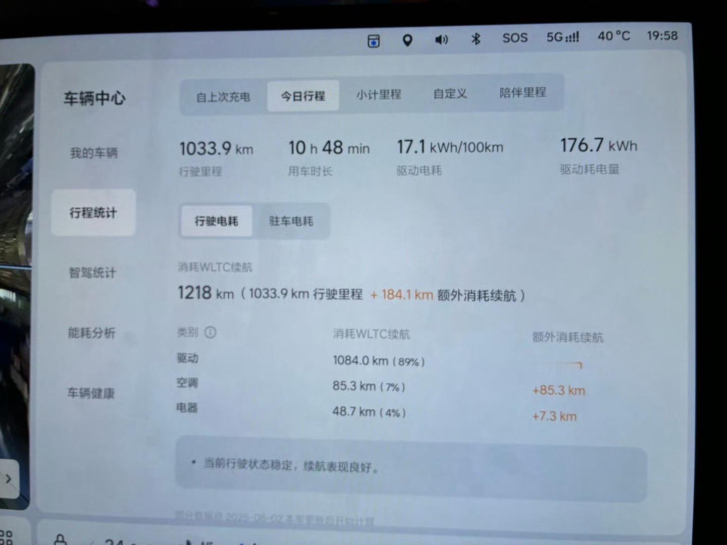 理想i8的高速续航综合电耗是多少？平均车速95.65公里/小时情况下：19.2k