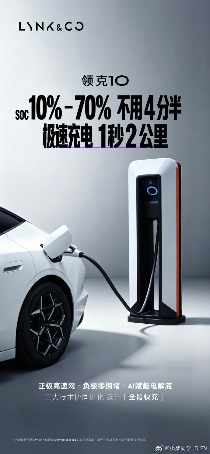 4分22秒！领克10刷新纯电补能极限 ⚡️领克10极速充电1秒2公里900V神盾