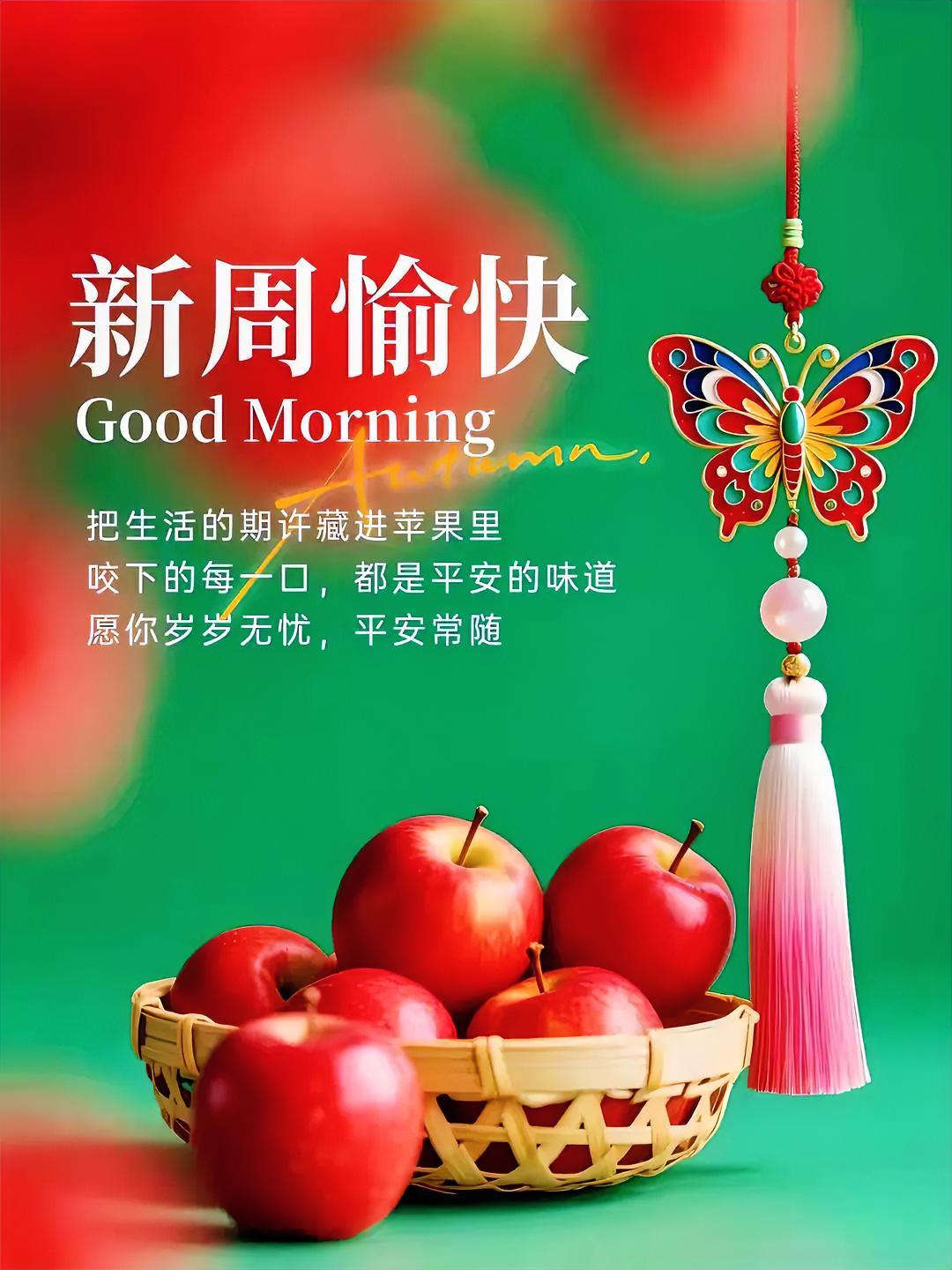 新周早安！把期许藏于红苹果，咬一口满是平安滋味。愿岁岁无忧，平安常伴身旁。
分享