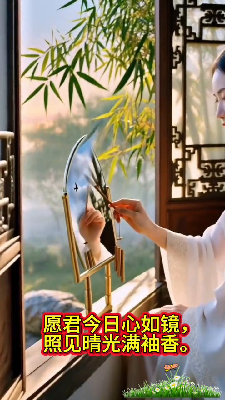 聪明的河流。
朝露初晞映晓窗，清风携暖叩门廊。
愿君今日心如镜，照见晴光满袖香。