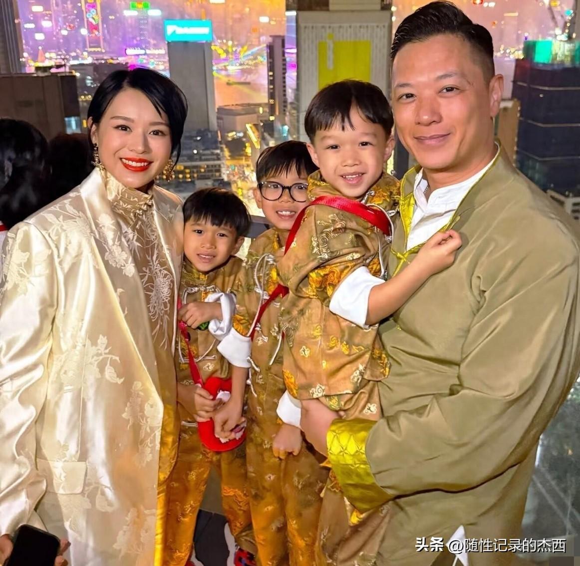 丈夫长得帅气，身材高挑，妻子颜值又在线，温婉大方的，他们的孩子个个都是好看的，胡
