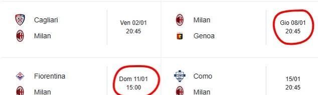 60小时。
两场意甲。
规则白纸黑字写着：72。
红黑军团的赛程表成了废纸。1月