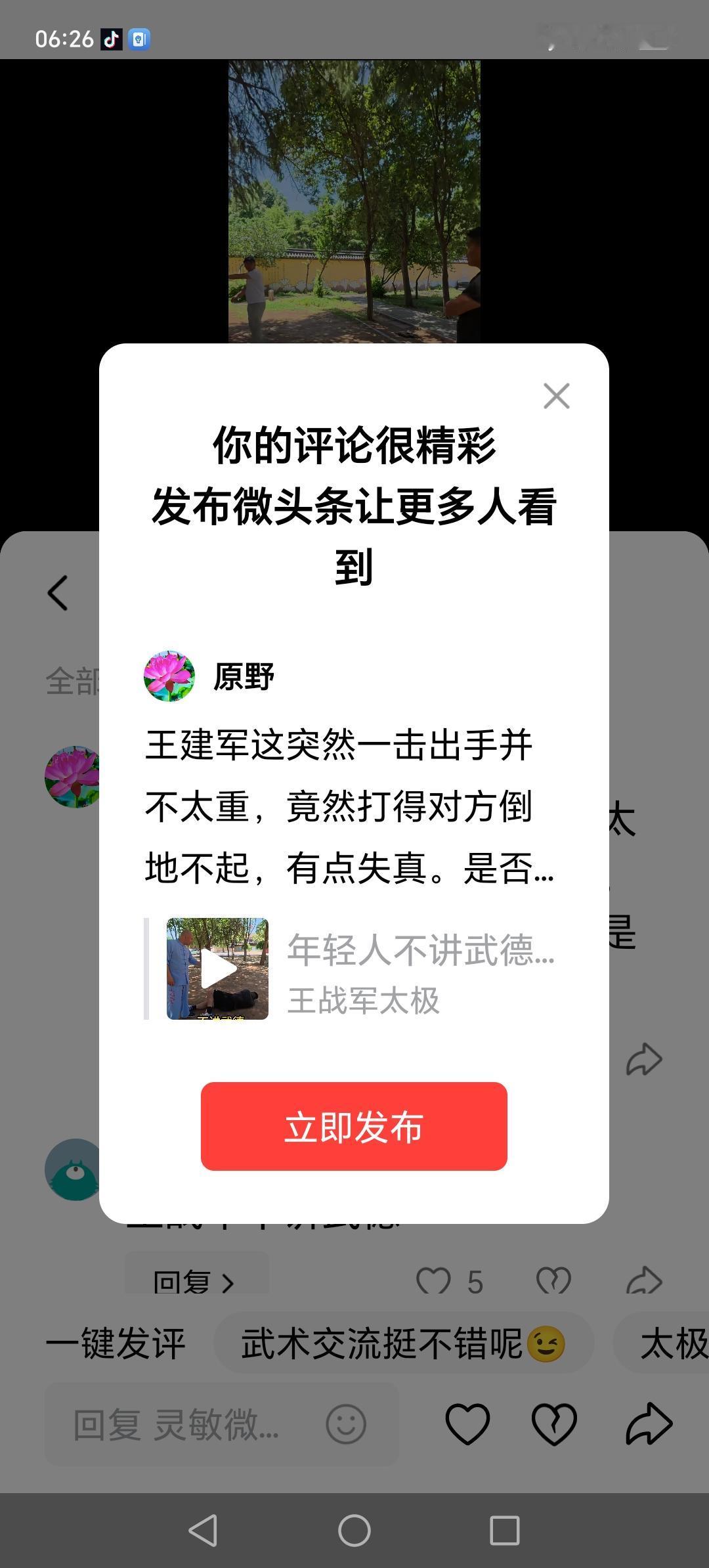 王战军突然一击出手并不太重，竟然打得对方倒地不起，有点失真。是否那小伙子就是个托