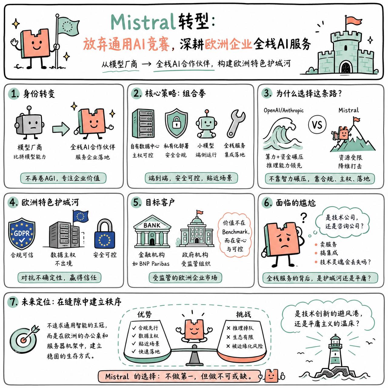 【Mistral转型：放弃通用AI竞赛，深耕欧洲企业全栈AI服务】

快速阅读：