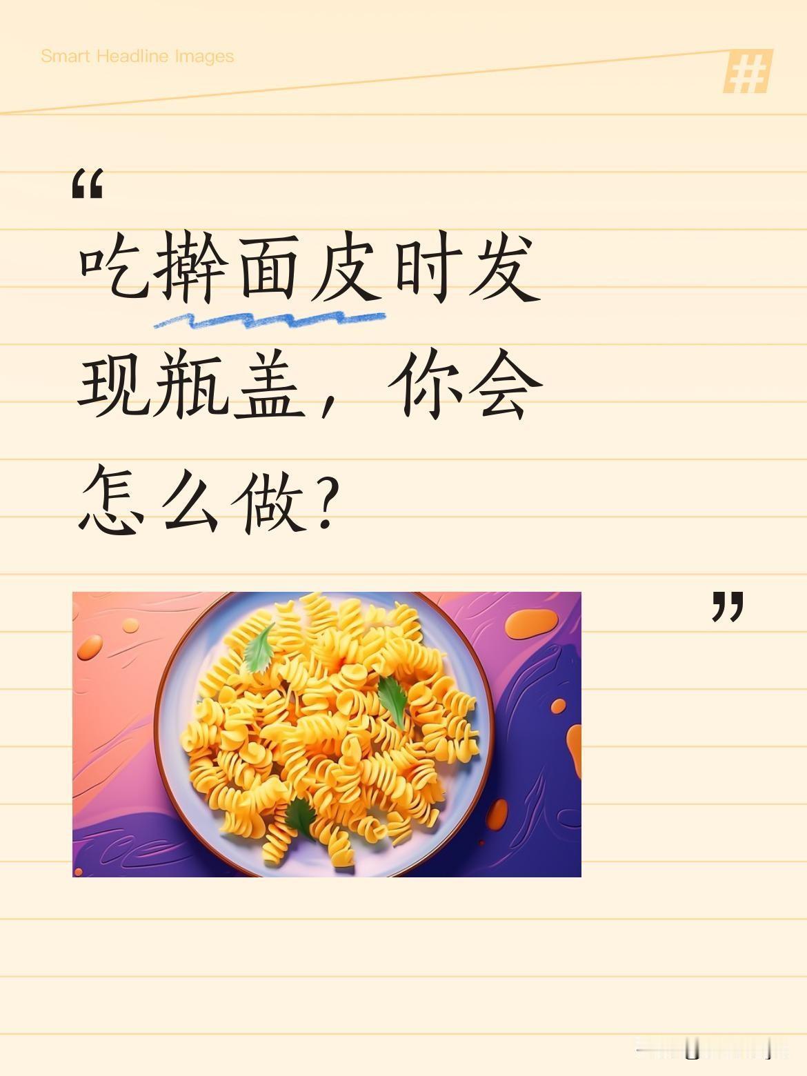 吃擀面皮时发现瓶盖，你会怎么做？
有顾客在擀面皮里吃出瓶盖，老板解释是不小心掉进