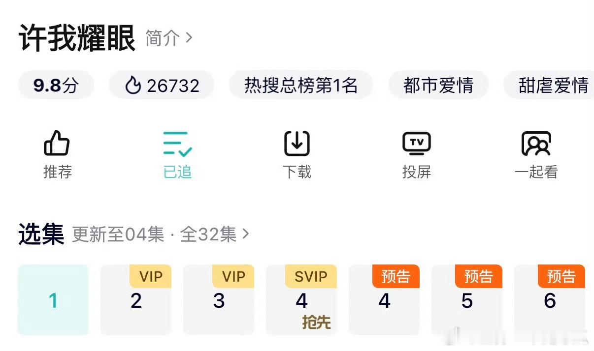 《许我耀眼》已成为鹅2025首日热度第一了 ​​​