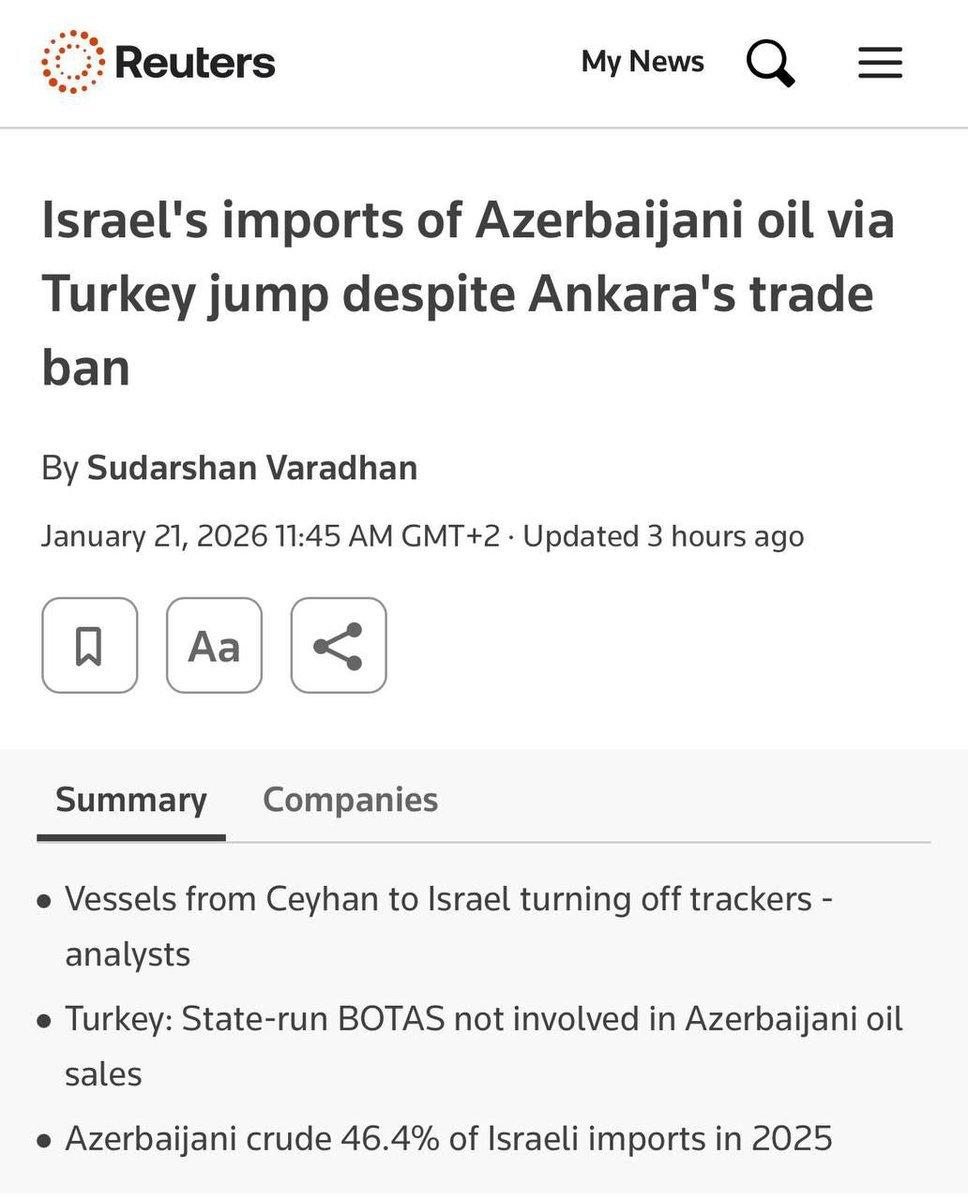 据路透社报道，尽管土耳其实施了贸易禁令，但到 2025 年，纳粹“以色列”经土耳