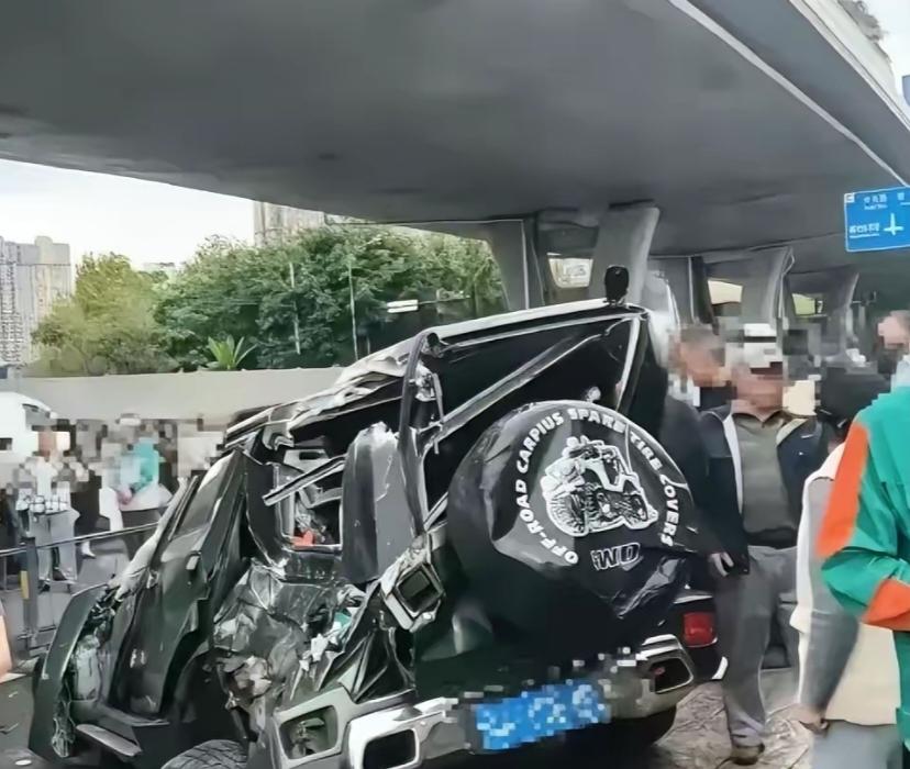 成都这事
有点不可思议
29岁的驾驶员，连车带人从高架堕落，护栏杆砸中了一个骑电