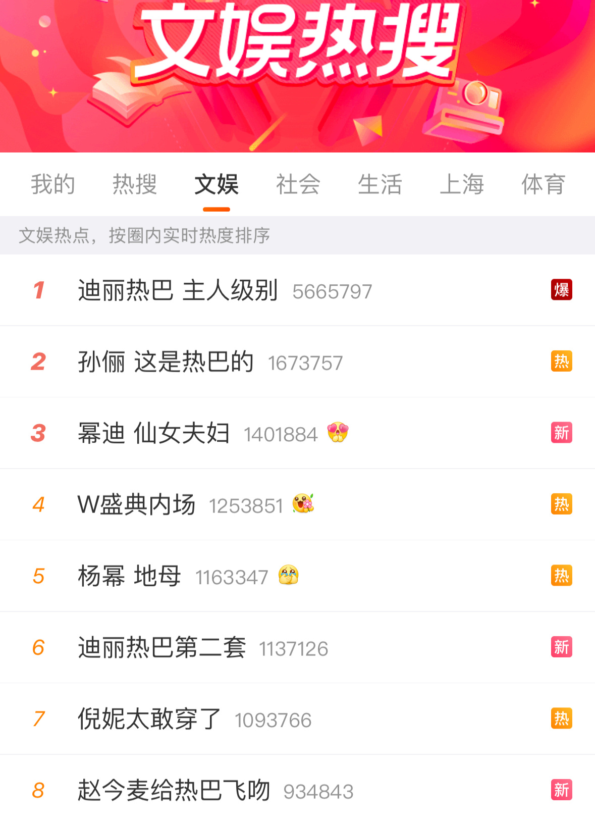 这才是内娱该有的热搜吧，百花齐放～ ​​​