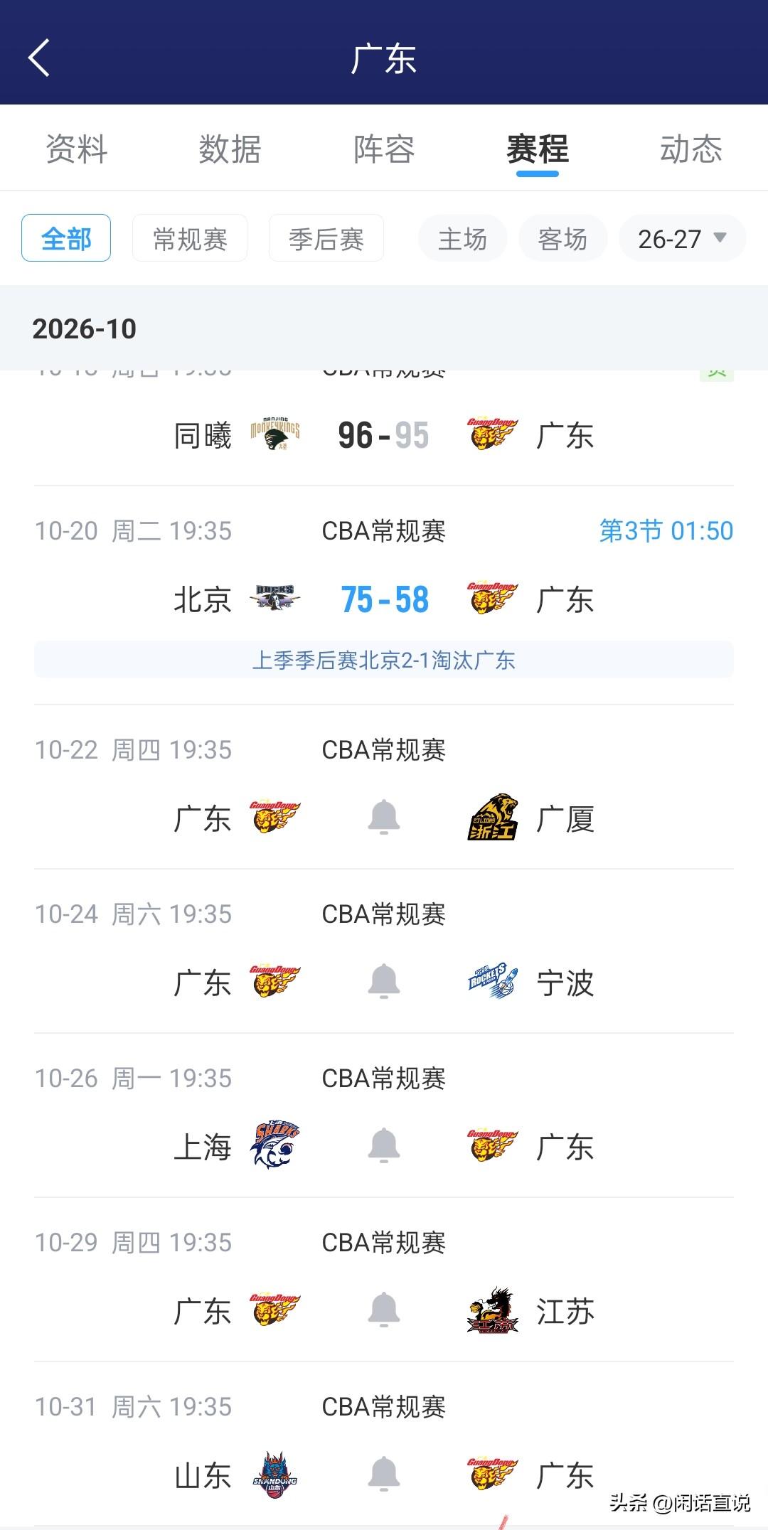 三节落后北京17分，广东宏远凉凉，接下来不会五连败开局吧？
说实话，广东大换血之