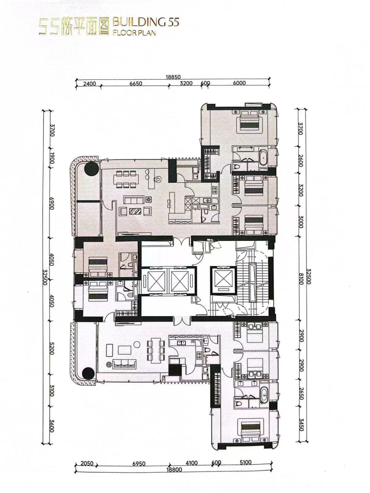 前海时代尊府带尺寸户型图出炉