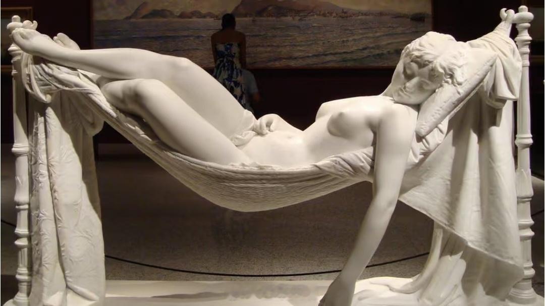 躺在吊床上的裸体女子  安东尼奥·弗里利，1892年Nude Reclining