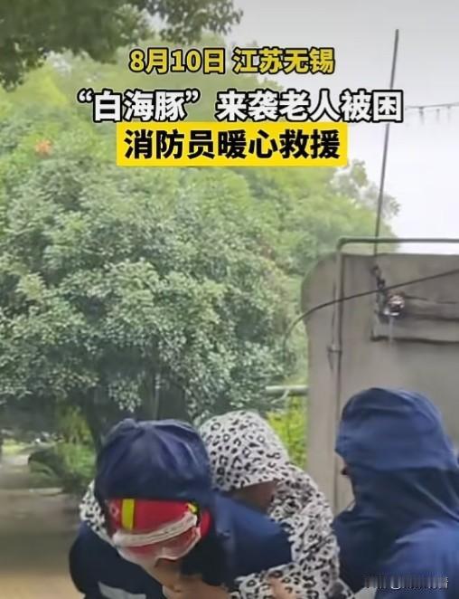 台风“白海豚”来袭， 无锡有一老人因行动不便被困家中，无锡消防暖心救援，老人最终