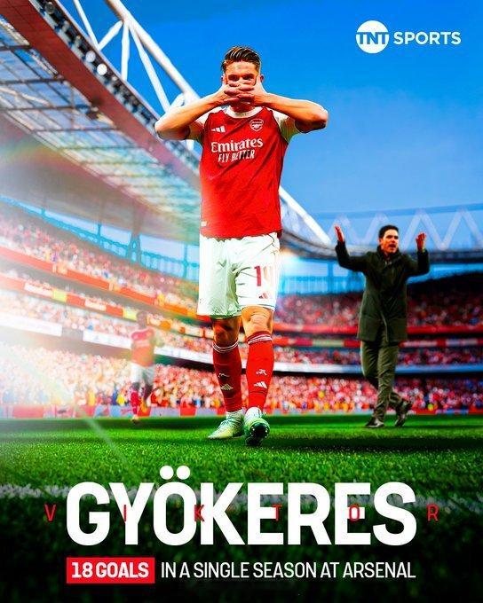 阿森纳vs葡萄牙体育 约克雷斯现在是阿尔特塔时代阿森纳单赛季最佳射手，本周还有更