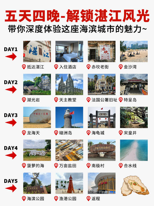 湛江五天四晚定制游🚩人均1k畅玩热门景点