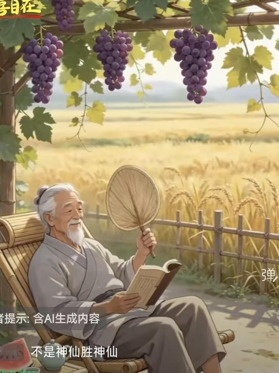 天净沙·人间神仙
闲窗风自徐来，
俗心不惹疑猜，
淡日轻流过矮。
安然一笑，
人
