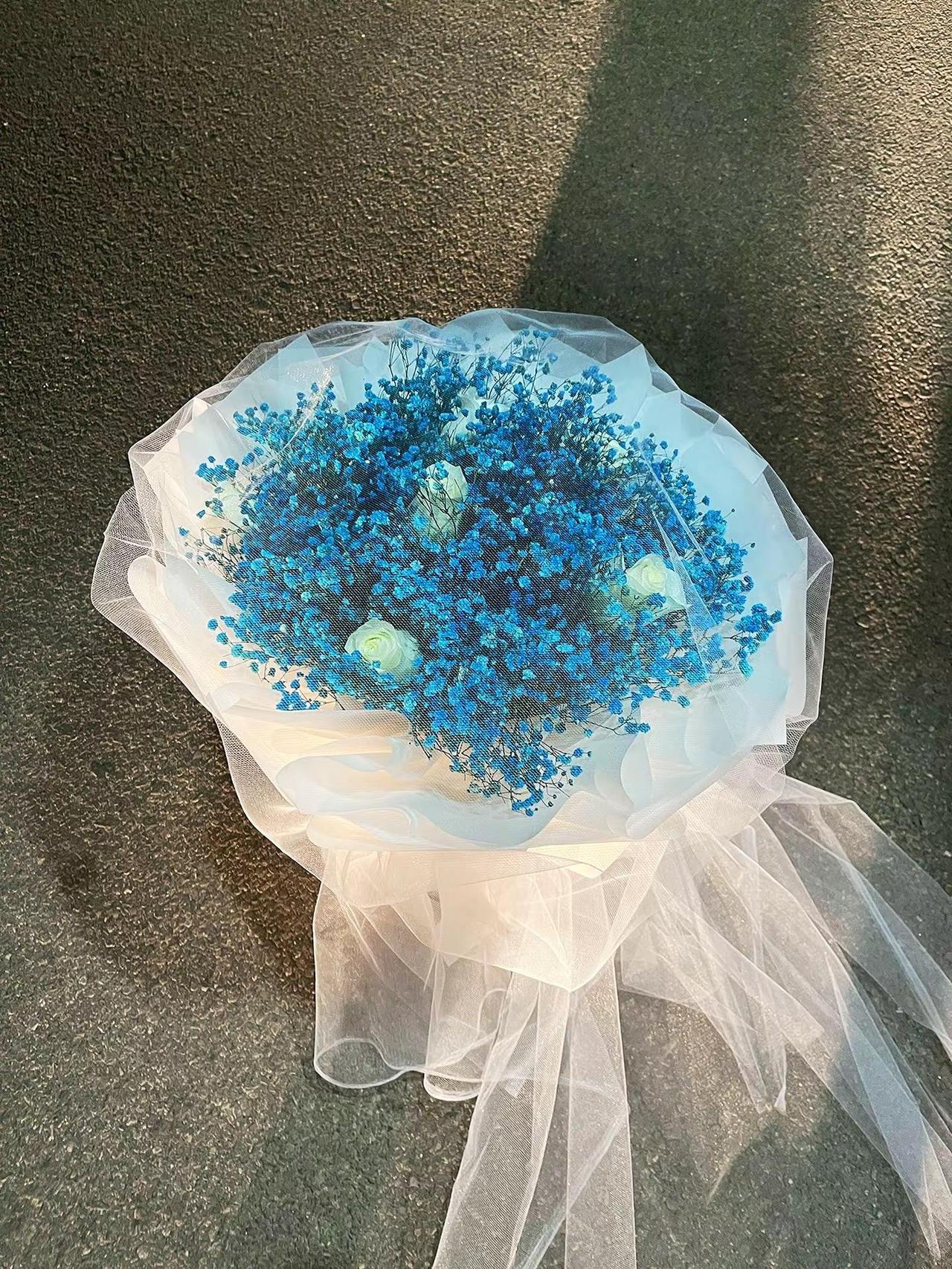 满天星的花语是：即使干枯了，也永不凋落，我喜欢的是它的永恒不变。