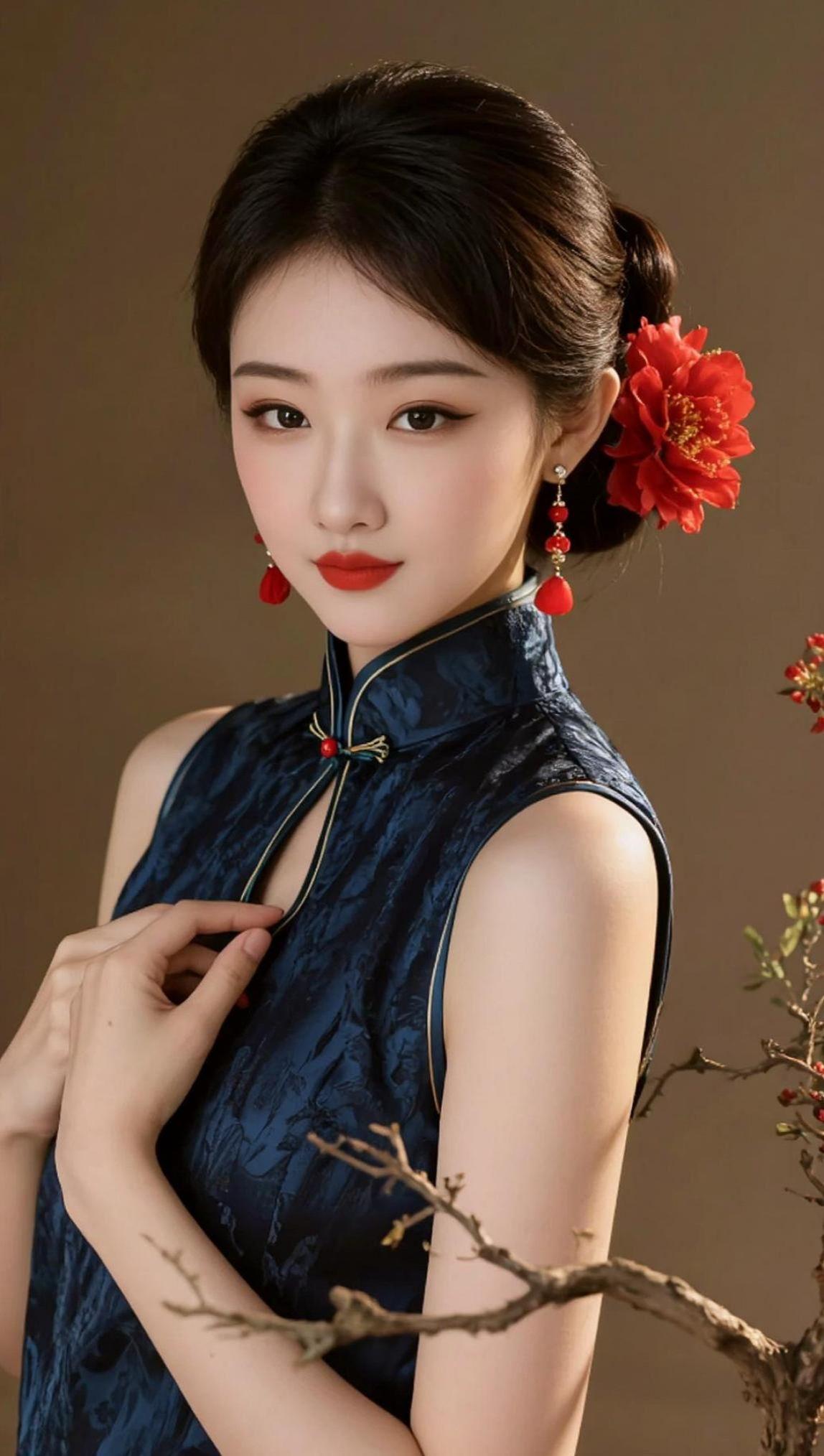 AI中式旗袍照 抖音ai创作