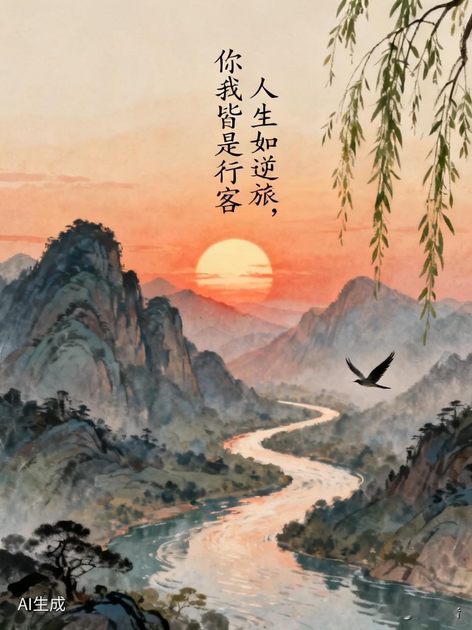 人生如逆旅，你我皆是行客。前路迢迢，后人亦将循迹而行。儿孙绕膝诚为美事，却非暮年