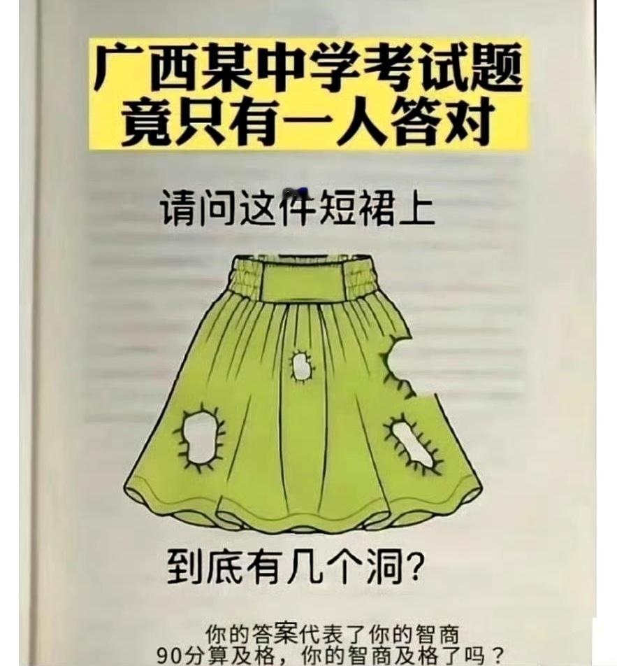 请问，这件短裙上到底有几个洞？