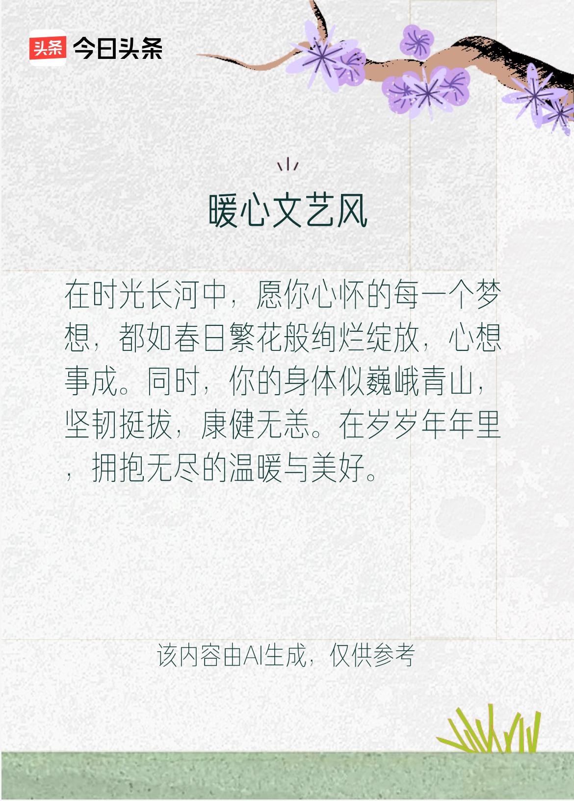文学创作大会这波祝福太暖了！谁不想梦想如春日繁花般绽放，身体像巍峨青山般康健呢？