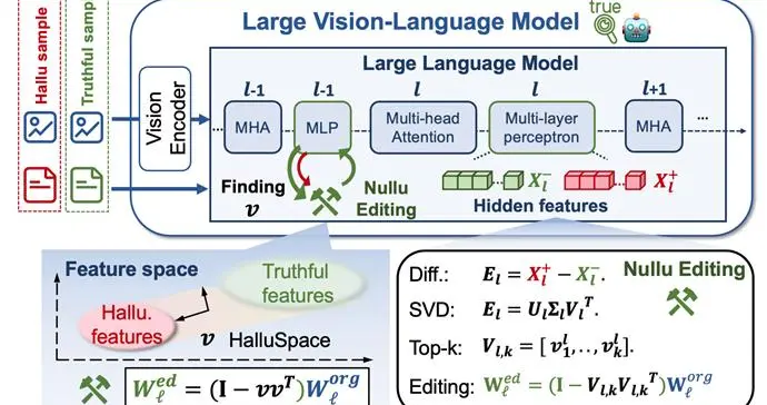 零开销，消除图像幻觉，基于零空间投影挖掘正常样本特征