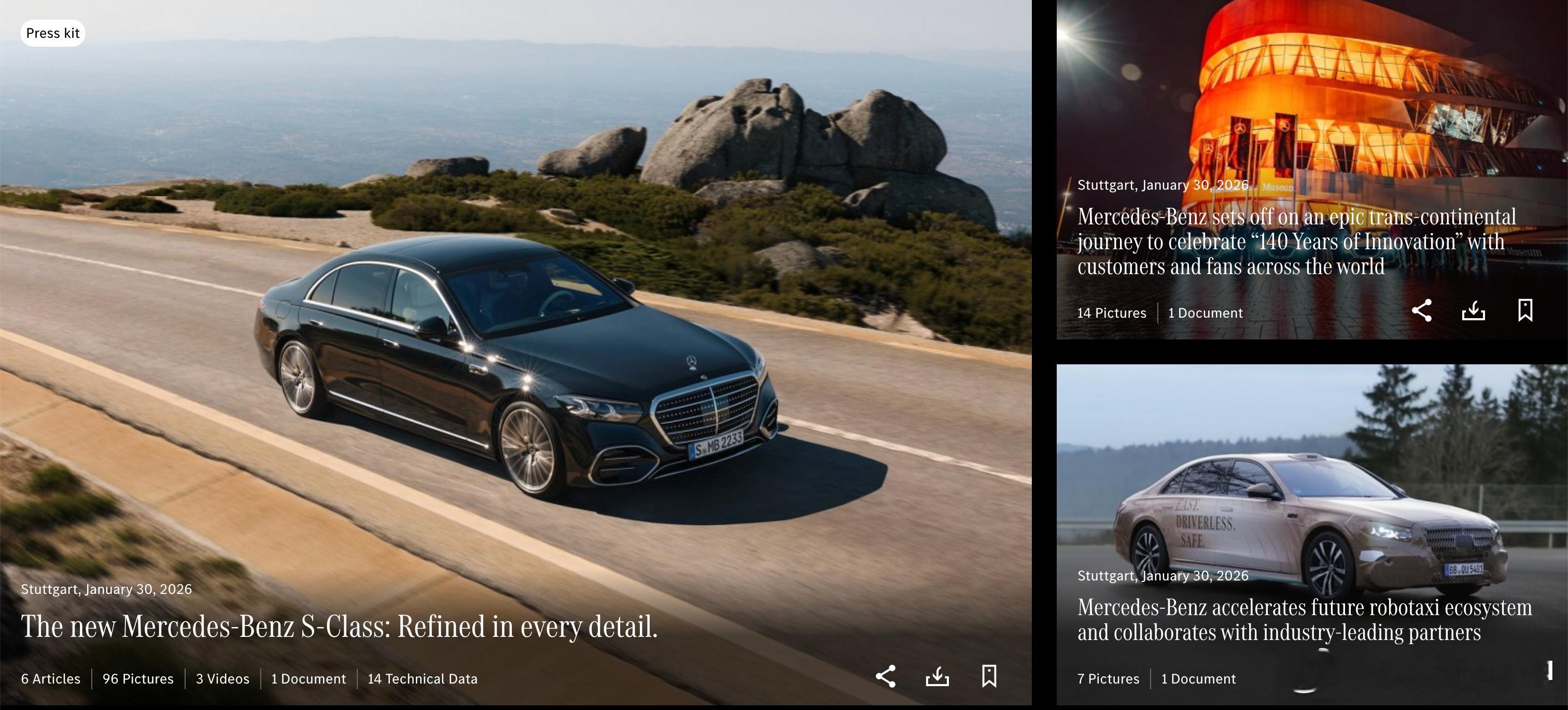 奔驰每次发新车或者发新闻最爽的一点是，哪怕没有参加奔驰的活动，在奔驰的媒体中心也